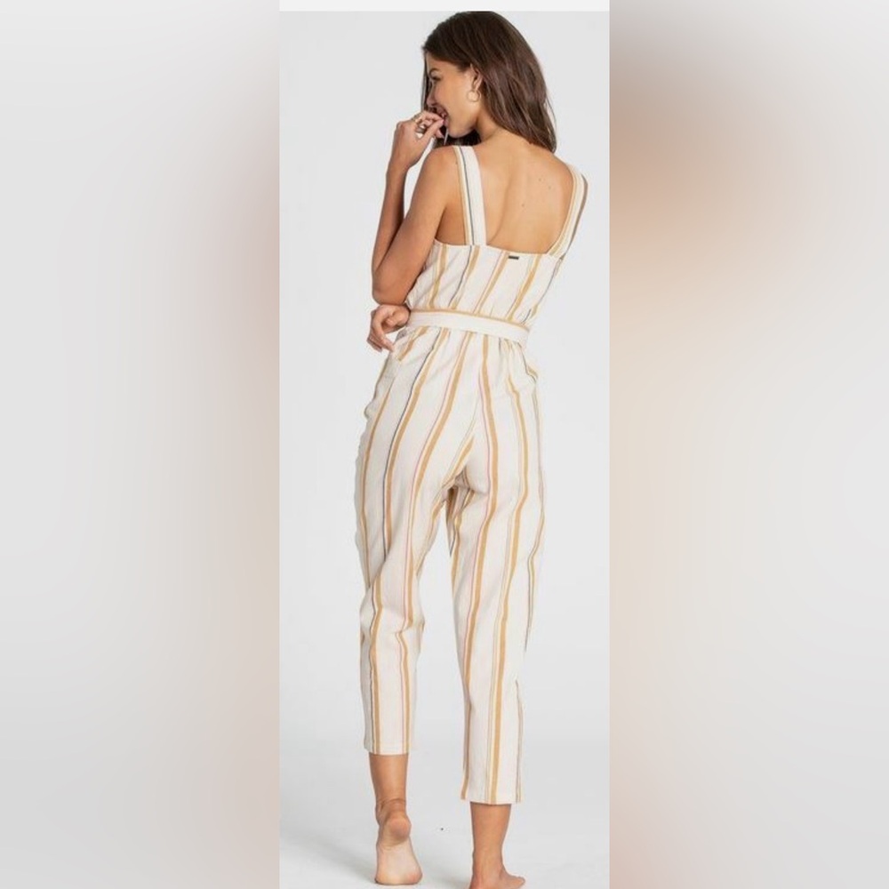 Billabong Light The Night Jumpsuit Sleeveless Striped Women’s Size Large - Picture 2 of 12